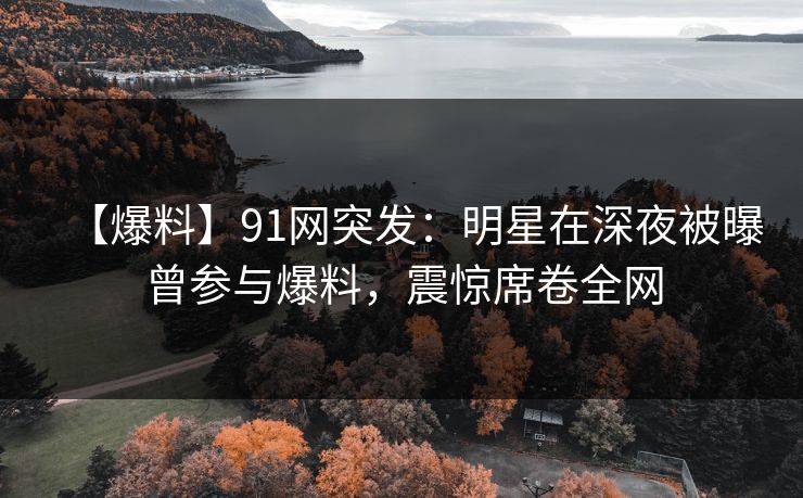 【爆料】91网突发：明星在深夜被曝曾参与爆料，震惊席卷全网